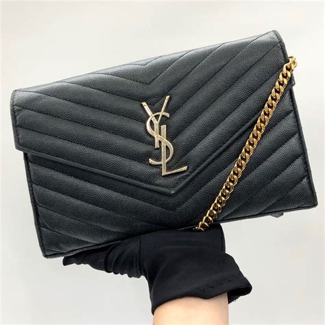 ysl envelope chain wallet white|ysl large wallet on chain.